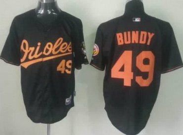 Baltimore Orioles 49 Dylan Bundy Black MLB Jerseys