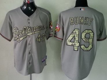 Baltimore Orioles 49 Dylan Bundy Grey 2013 USMC Cool Base Camo Number MLB Jerseys