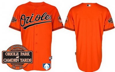 Baltimore Orioles Blank Orange Cool Base MLB Jersey W 20th Anniversary Patch 