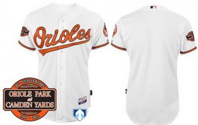 Baltimore Orioles Blank White Cool Base MLB Jersey W 20th Anniversary Patch 
