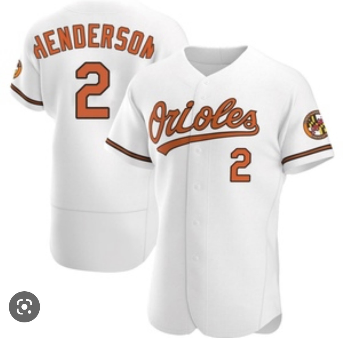 Baltimore Orioles HENDERSON #2 White Flexbase Jersey