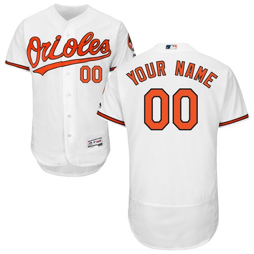 Baltimore Orioles White Men's Flexbase Customized Jersey Baltimore Orioles White Men's Flexbase Customized Jersey