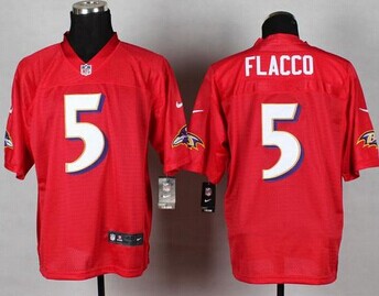Baltimore Ravens #5 Joe Flacco Red NFL Elite QB Practice Jersey Baltimore Ravens #5 Joe Flacco Red NFL Elite QB Practice Jersey