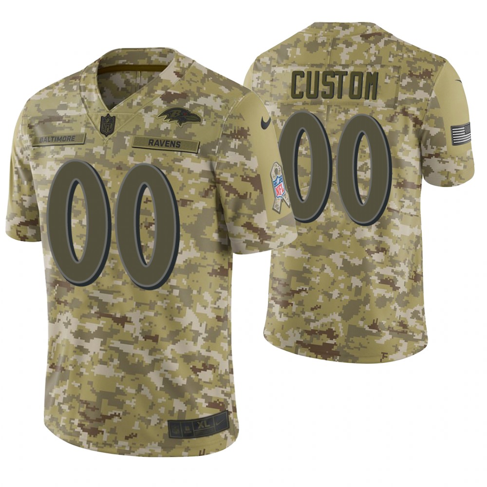 Baltimore Ravens Custom Camo 2018 Salute to Service Limited Jersey