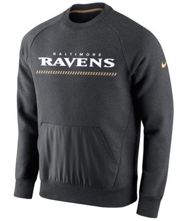 Baltimore Ravens Nike Championship Drive Gold Collection Hybrid Fleece Performance Sweatshirt Charcoal Baltimore Ravens Nike Championship Drive Gold Collection Hybrid Fleece Performance Sweatshirt Charcoal