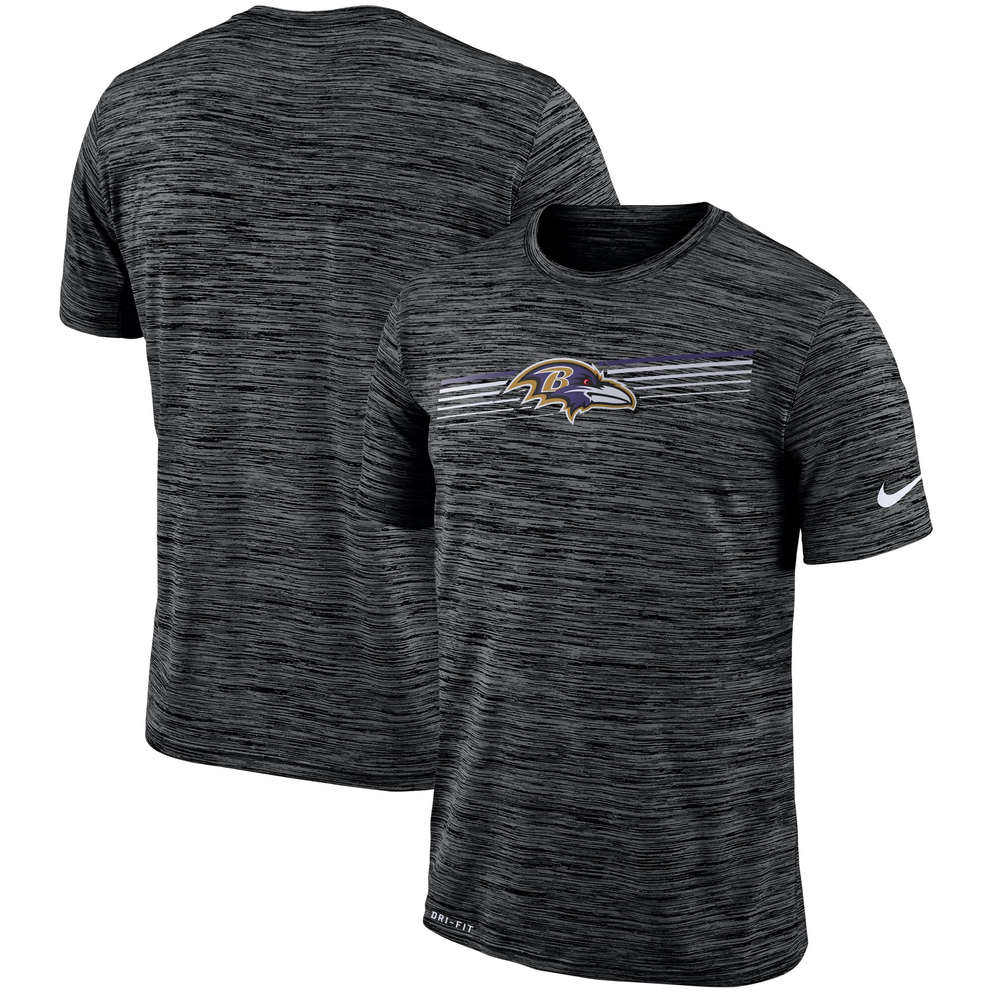 Baltimore Ravens Nike Sideline Velocity Performance T-Shirt Heathered Black