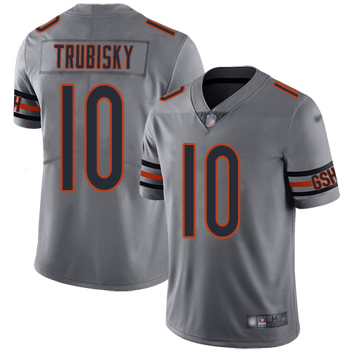 Bears #10 Mitchell Trubisky Silver Youth Stitched Football Limited Inverted Legend Jersey Bears #10 Mitchell Trubisky Silver Youth Stitched Football Limited Inverted Legend Jersey