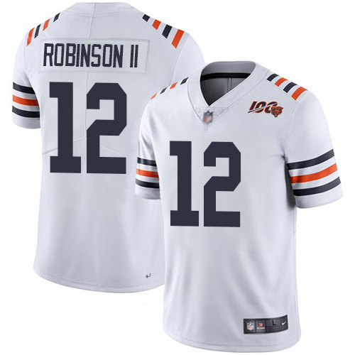 Bears #12 Allen Robinson II White Alternate Men's Stitched Football Vapor Untouchable Limited 100th Season Jersey Bears #12 Allen Robinson II White Alternate Men's Stitched Football Vapor Untouchable Limited 100th Season Jersey