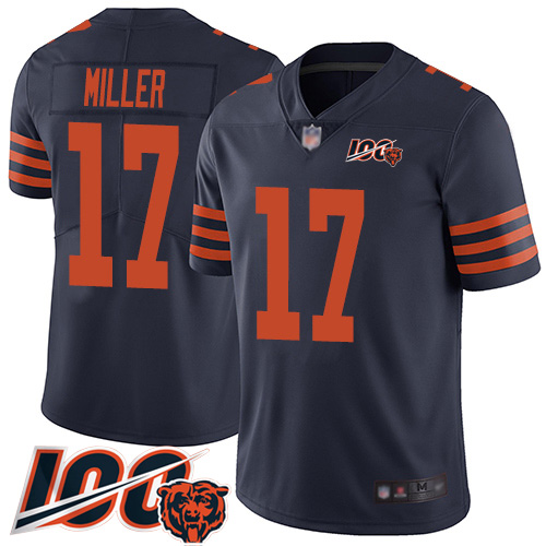 Bears #17 Anthony Miller Navy Blue Alternate Men's Stitched Football 100th Season Vapor Limited Jersey Bears #17 Anthony Miller Navy Blue Alternate Men's Stitched Football 100th Season Vapor Limited Jersey