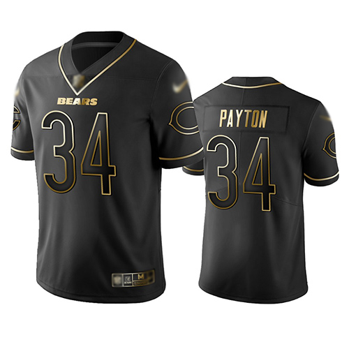 Bears #34 Walter Payton Black Men's Stitched Football Limited Golden Edition Jersey Bears #34 Walter Payton Black Men's Stitched Football Limited Golden Edition Jersey