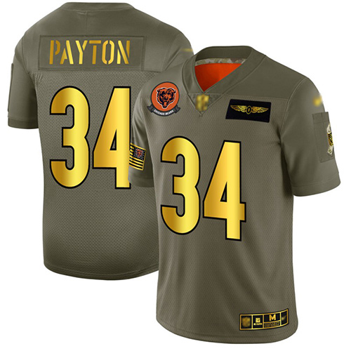 Bears #34 Walter Payton Camo Gold Men's Stitched Football Limited 2019 Salute To Service Jersey Bears #34 Walter Payton Camo Gold Men's Stitched Football Limited 2019 Salute To Service Jersey