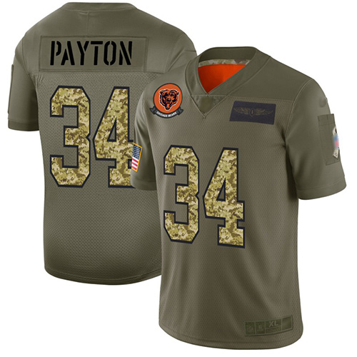Bears #34 Walter Payton Olive Camo Men's Stitched Football Limited 2019 Salute To Service Jersey Bears #34 Walter Payton Olive Camo Men's Stitched Football Limited 2019 Salute To Service Jersey