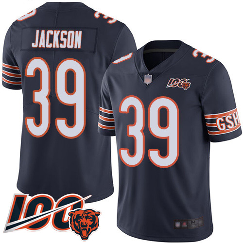 Bears #39 Eddie Jackson Navy Blue Team Color Men's Stitched Football 100th Season Vapor Limited Jersey Bears #39 Eddie Jackson Navy Blue Team Color Men's Stitched Football 100th Season Vapor Limited Jersey