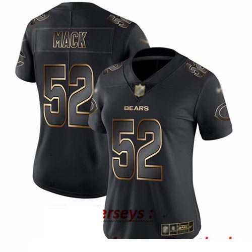 Bears #52 Khalil Mack Black Gold Women's Stitched Football Vapor Untouchable Limited Jersey Bears #52 Khalil Mack Black Gold Women's Stitched Football Vapor Untouchable Limited Jersey