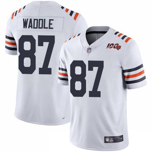 Bears #87 Tom Waddle White Alternate Men's Stitched Football Vapor Untouchable Limited 100th Season Jersey Bears #87 Tom Waddle White Alternate Men's Stitched Football Vapor Untouchable Limited 100th Season Jersey