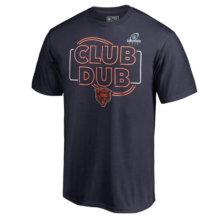 Bears Navy 2018 NFL Playoffs Cub Dub Men's T-Shirt Bears Navy 2018 NFL Playoffs Cub Dub Men's T-Shirt