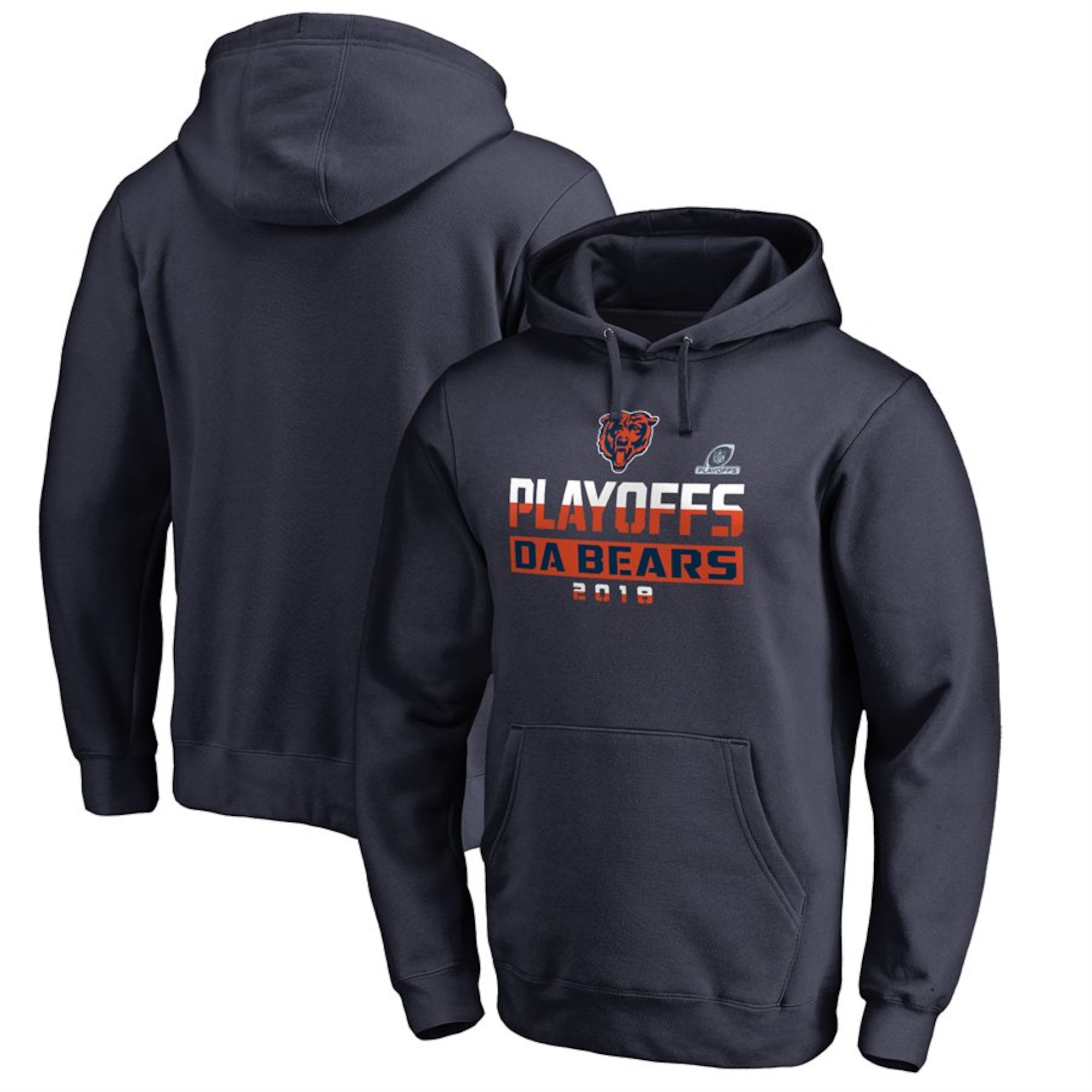 Bears Navy 2018 NFL Playoffs Da Bears Men's Pullover Hoodie