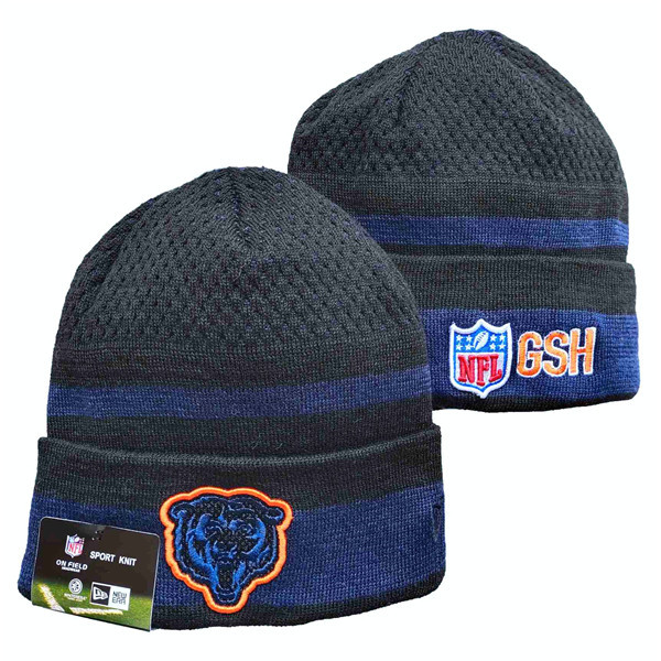 Bears Team Logo Black And Navy Knit Hat YD