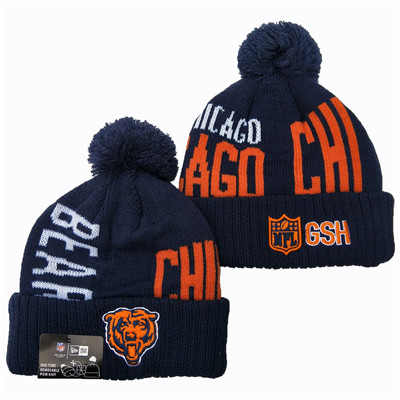 Bears Team Logo Navy Pom Knit Hat YD