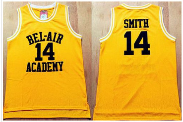 Bel-Air Academy #14 Smith Gold Stitched Basketball Jersey