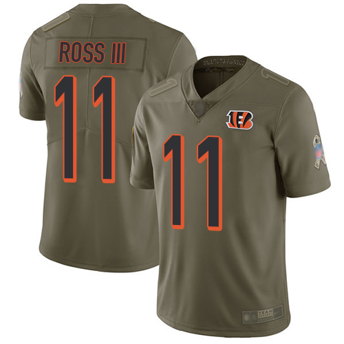 Bengals #11 John Ross III Olive Men's Stitched Football Limited 2017 Salute To Service Jersey Bengals #11 John Ross III Olive Men's Stitched Football Limited 2017 Salute To Service Jersey