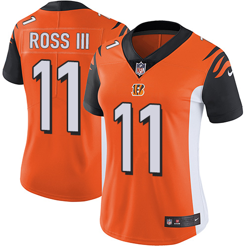 Bengals #11 John Ross III Orange Alternate Women's Stitched Football Vapor Untouchable Limited Jersey Bengals #11 John Ross III Orange Alternate Women's Stitched Football Vapor Untouchable Limited Jersey