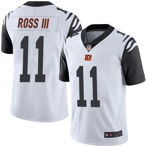Bengals #11 John Ross III White Men's Stitched Football Limited Rush Jersey Bengals #11 John Ross III White Men's Stitched Football Limited Rush Jersey