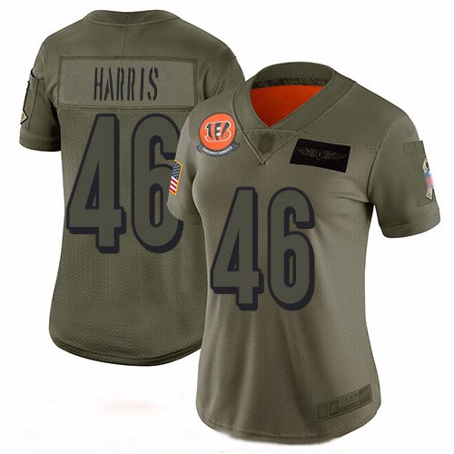 Bengals #46 Clark Harris Camo Women's Stitched Football Limited 2019 Salute to Service Jersey Bengals #46 Clark Harris Camo Women's Stitched Football Limited 2019 Salute to Service Jersey