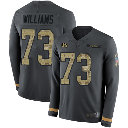 Bengals #73 Jonah Williams Anthracite Salute to Service Men's Stitched Football Limited Therma Long Sleeve Jersey Bengals #73 Jonah Williams Anthracite Salute to Service Men's Stitched Football Limited Therma Long Sleeve Jersey