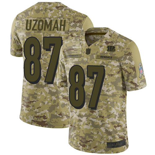 Bengals #87 C.J. Uzomah Camo Men's Stitched Football Limited 2018 Salute To Service Jersey Bengals #87 C.J. Uzomah Camo Men's Stitched Football Limited 2018 Salute To Service Jersey