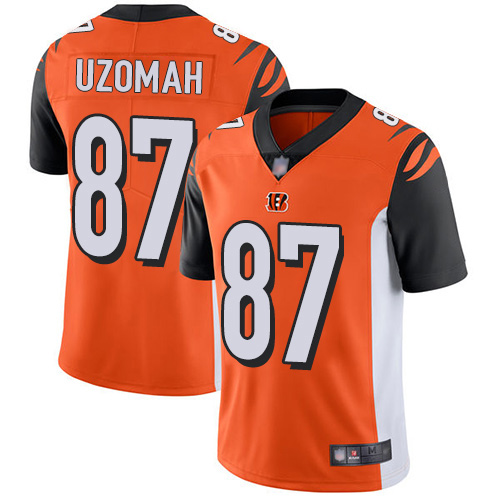Bengals #87 C.J. Uzomah Orange Alternate Men's Stitched Football Vapor Untouchable Limited Jersey Bengals #87 C.J. Uzomah Orange Alternate Men's Stitched Football Vapor Untouchable Limited Jersey