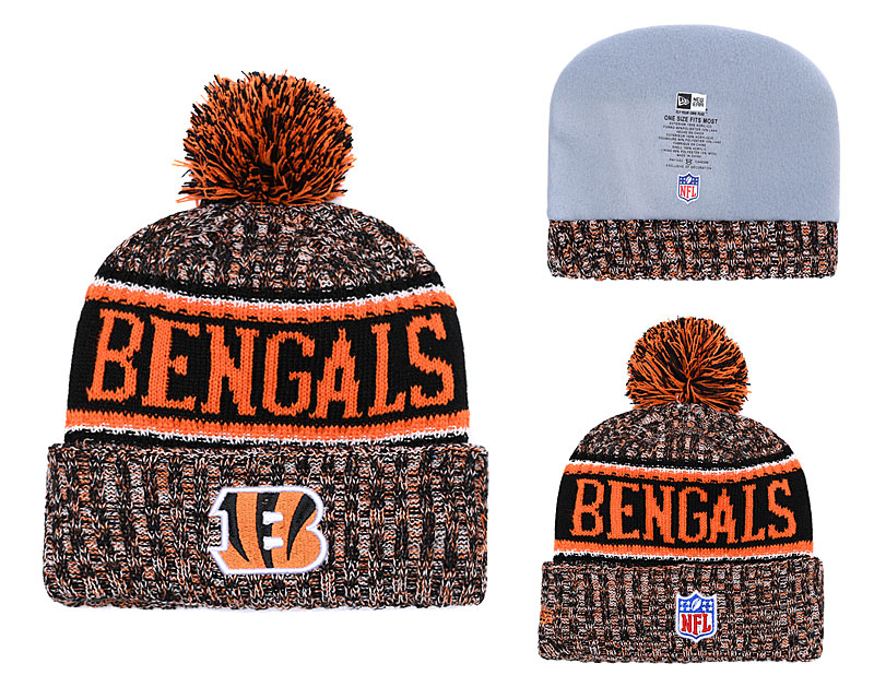 Bengals Fresh Logo Orange Pom Knit Hat YD