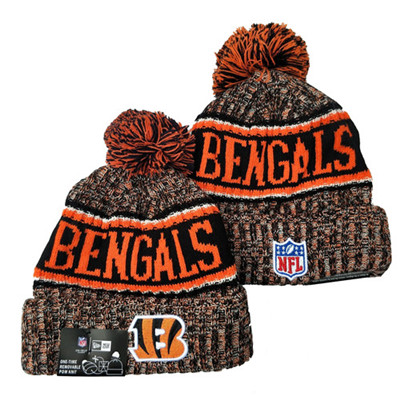 Bengals Team Logo Orange Pom Knit Hat YD