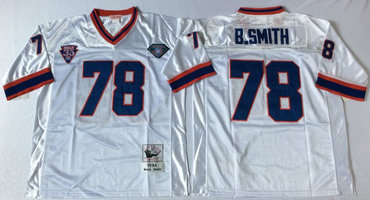 Bills 78 B.Smith White Throwback Jersey