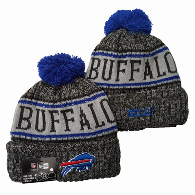 Bills Team Logo Gray Pom Knit Hat YD