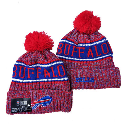 Bills Team Logo Red Pom Knit Hat YD