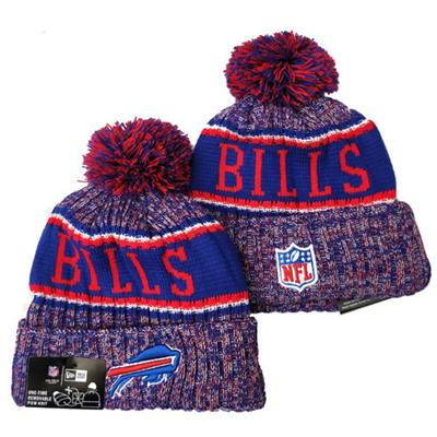 Bills Team Logo Red Royal Pom Knit Hat YD
