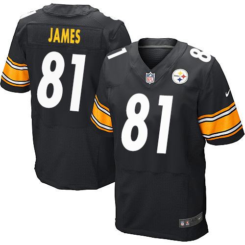 Black Jesse James Men's Jersey - NFL Nike Pittsburgh Steelers #81 Elite Home Jerseys
