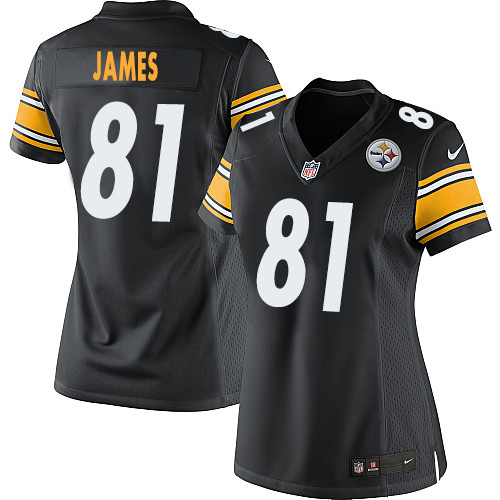 Black Jesse James Women's Jersey - NFL Nike Pittsburgh Steelers #81 Limited Home Jerseys
