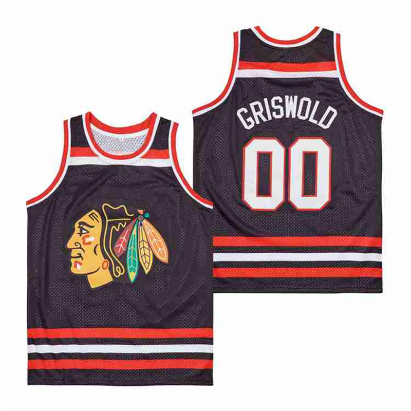 Blackhawks #00 Clark Griswold Black Authentic Stitched Jerseys Blackhawks #00 Clark Griswold Black Authentic Stitched Jerseys