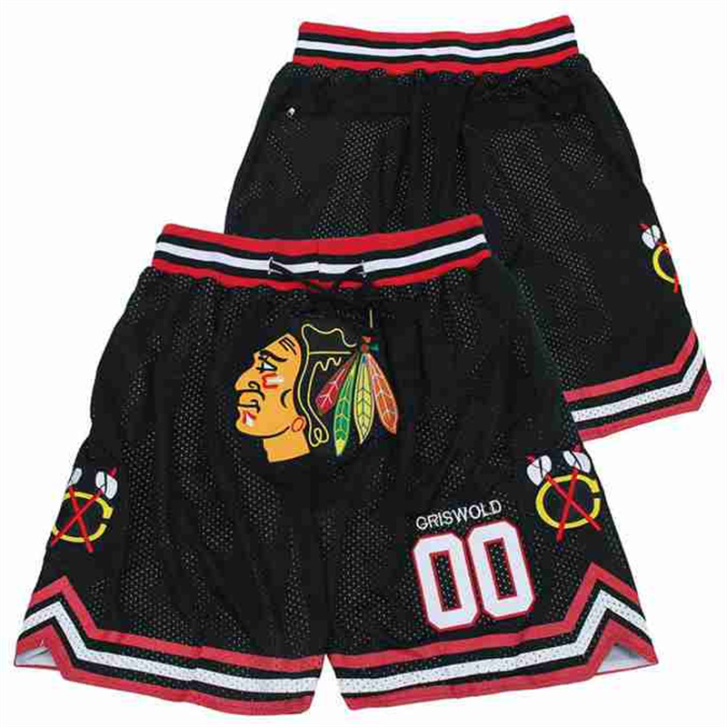Blackhawks #00 Clark Griswold black Stitched short Blackhawks #00 Clark Griswold black Stitched short