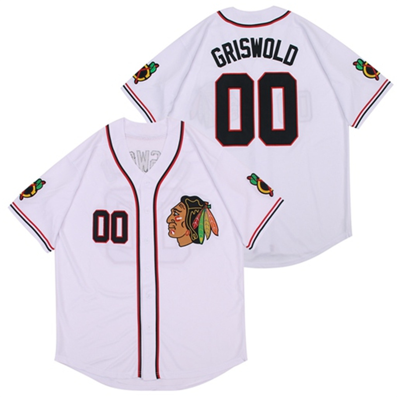 Blackhawks #00 Clark Griswold white Authentic Stitched Jerseys 1 Blackhawks #00 Clark Griswold white Authentic Stitched Jerseys 1