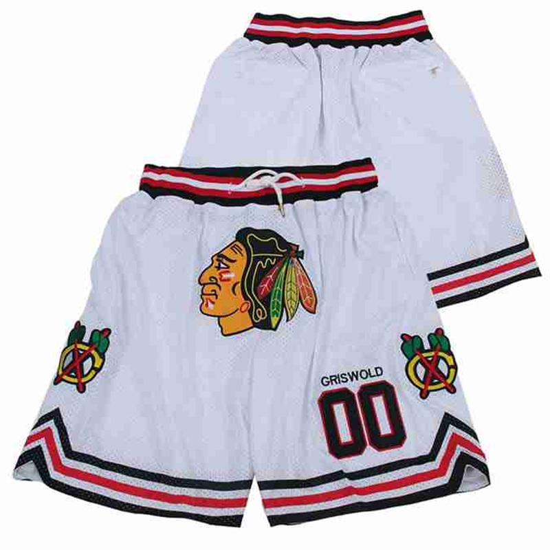Blackhawks #00 Clark Griswold white Stitched short Blackhawks #00 Clark Griswold white Stitched short