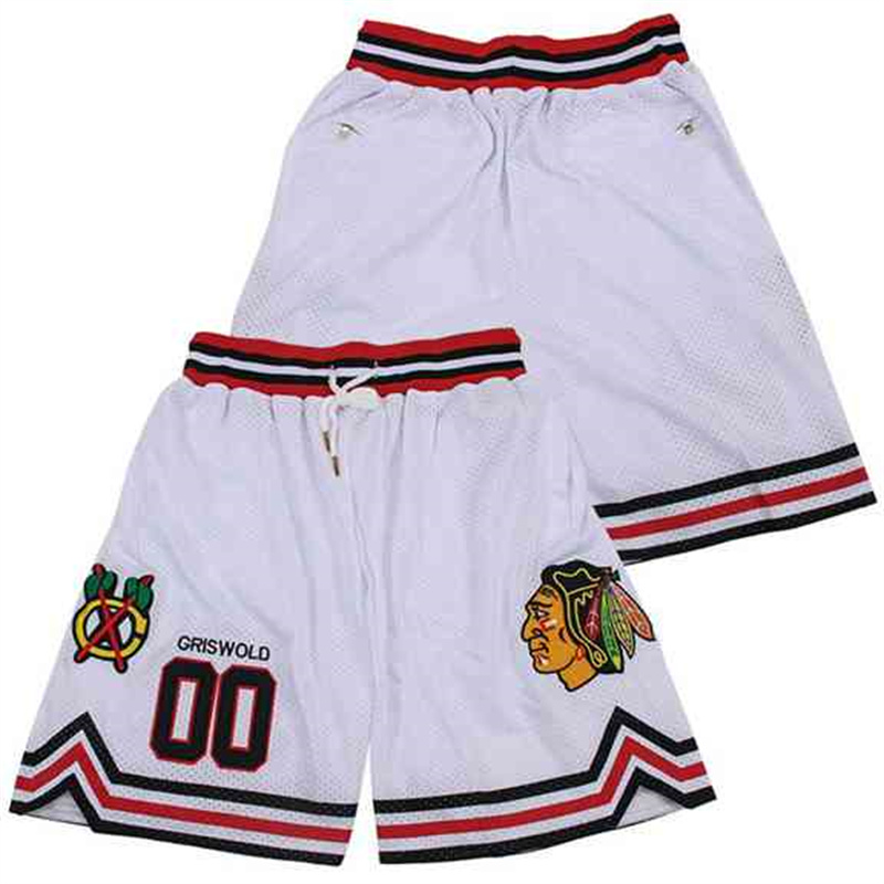 Blackhawks #00 Clark Griswold white Stitched shorts Blackhawks #00 Clark Griswold white Stitched shorts