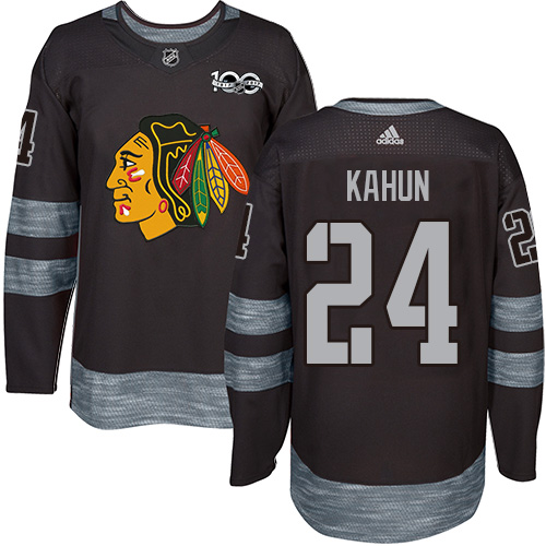 Blackhawks #24 Dominik Kahun Black 1917-2017 100th Anniversary Stitched Hockey Jersey Blackhawks #24 Dominik Kahun Black 1917-2017 100th Anniversary Stitched Hockey Jersey