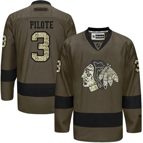 Blackhawks #3 Pierre Pilote Green Salute to Service Stitched NHL Jersey Blackhawks #3 Pierre Pilote Green Salute to Service Stitched NHL Jersey