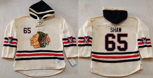Blackhawks #65 Andrew Shaw Cream Heavyweight Pullover Hoodie Stitched NHL Jersey Blackhawks #65 Andrew Shaw Cream Heavyweight Pullover Hoodie Stitched NHL Jersey
