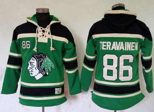 Blackhawks #86 Teuvo Teravainen Green St. Patrick's Day McNary Lace Hoodie Stitched NHL Jersey Blackhawks #86 Teuvo Teravainen Green St. Patrick's Day McNary Lace Hoodie Stitched NHL Jersey