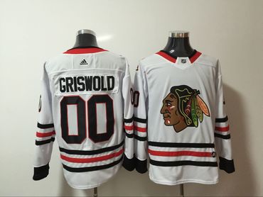 Blackhawks 00 Clark Griswold White Adidas Jersey