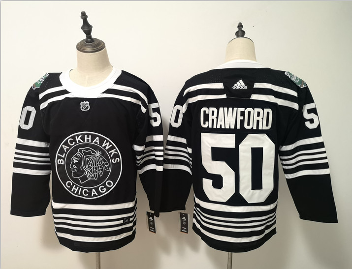 Blackhawks 50 Corey Crawford Black 2019 Winter Classic Adidas Jersey Blackhawks 50 Corey Crawford Black 2019 Winter Classic Adidas Jersey